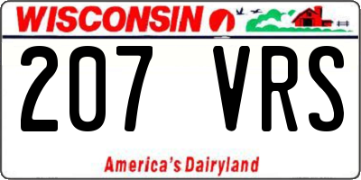WI license plate 207VRS