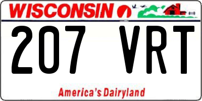 WI license plate 207VRT