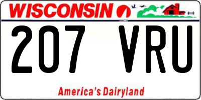 WI license plate 207VRU