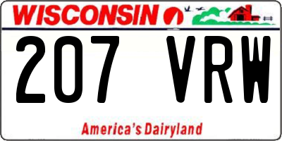 WI license plate 207VRW