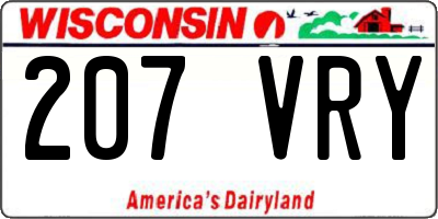 WI license plate 207VRY