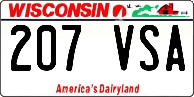 WI license plate 207VSA