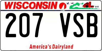WI license plate 207VSB
