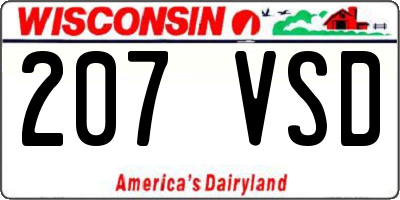 WI license plate 207VSD