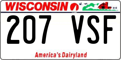 WI license plate 207VSF