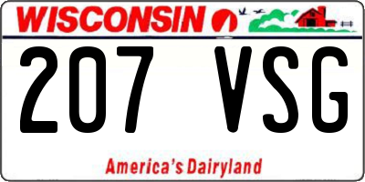 WI license plate 207VSG