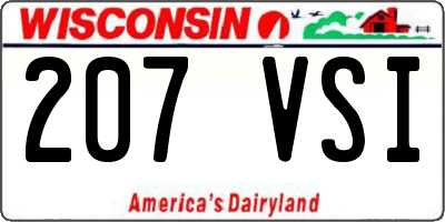WI license plate 207VSI