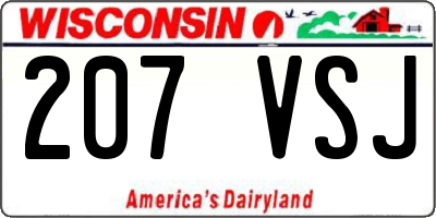 WI license plate 207VSJ