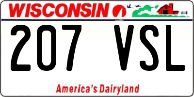 WI license plate 207VSL