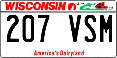 WI license plate 207VSM