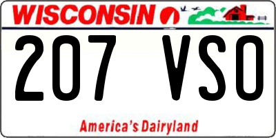 WI license plate 207VSO