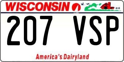 WI license plate 207VSP