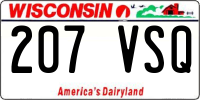 WI license plate 207VSQ