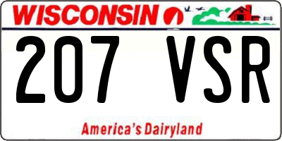 WI license plate 207VSR