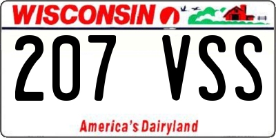 WI license plate 207VSS