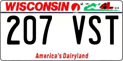 WI license plate 207VST