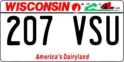 WI license plate 207VSU
