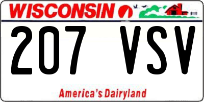 WI license plate 207VSV