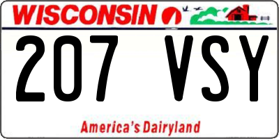 WI license plate 207VSY