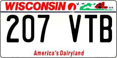 WI license plate 207VTB