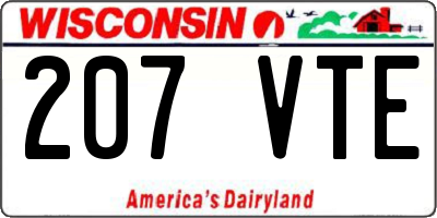 WI license plate 207VTE