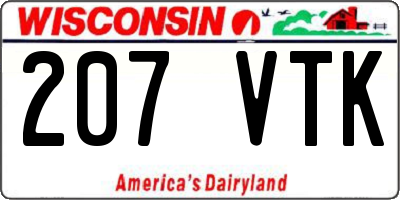 WI license plate 207VTK