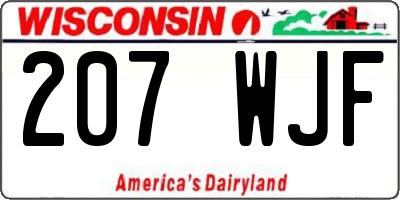 WI license plate 207WJF