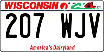 WI license plate 207WJV