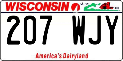 WI license plate 207WJY