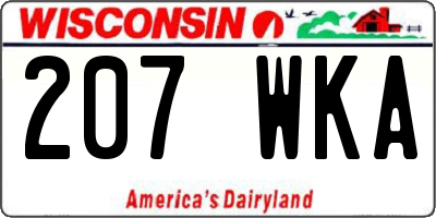 WI license plate 207WKA