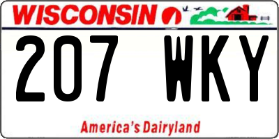 WI license plate 207WKY