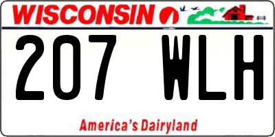 WI license plate 207WLH