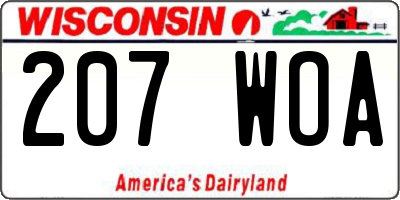 WI license plate 207WOA