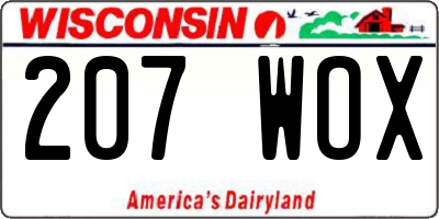 WI license plate 207WOX