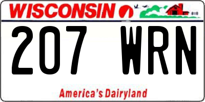 WI license plate 207WRN