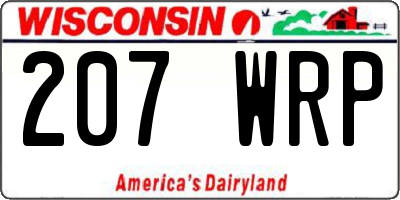 WI license plate 207WRP