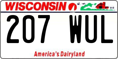 WI license plate 207WUL