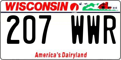 WI license plate 207WWR
