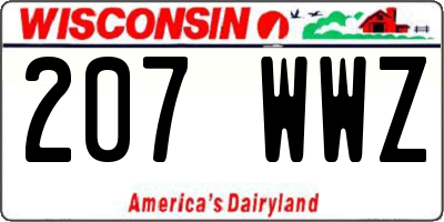 WI license plate 207WWZ