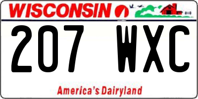 WI license plate 207WXC