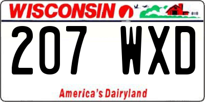 WI license plate 207WXD