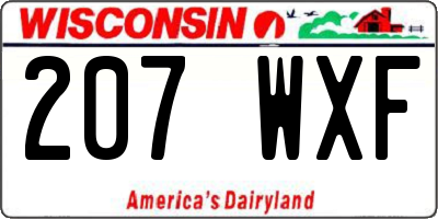 WI license plate 207WXF