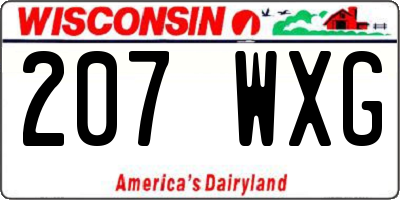 WI license plate 207WXG