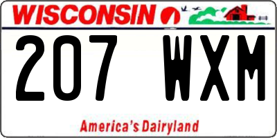 WI license plate 207WXM