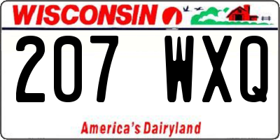 WI license plate 207WXQ