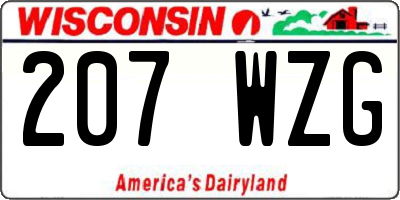 WI license plate 207WZG