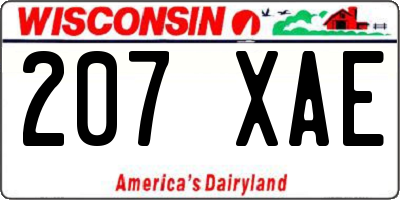 WI license plate 207XAE