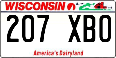 WI license plate 207XBO