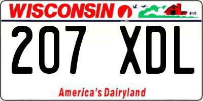 WI license plate 207XDL