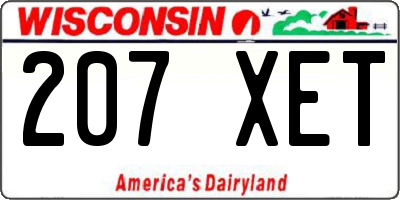 WI license plate 207XET